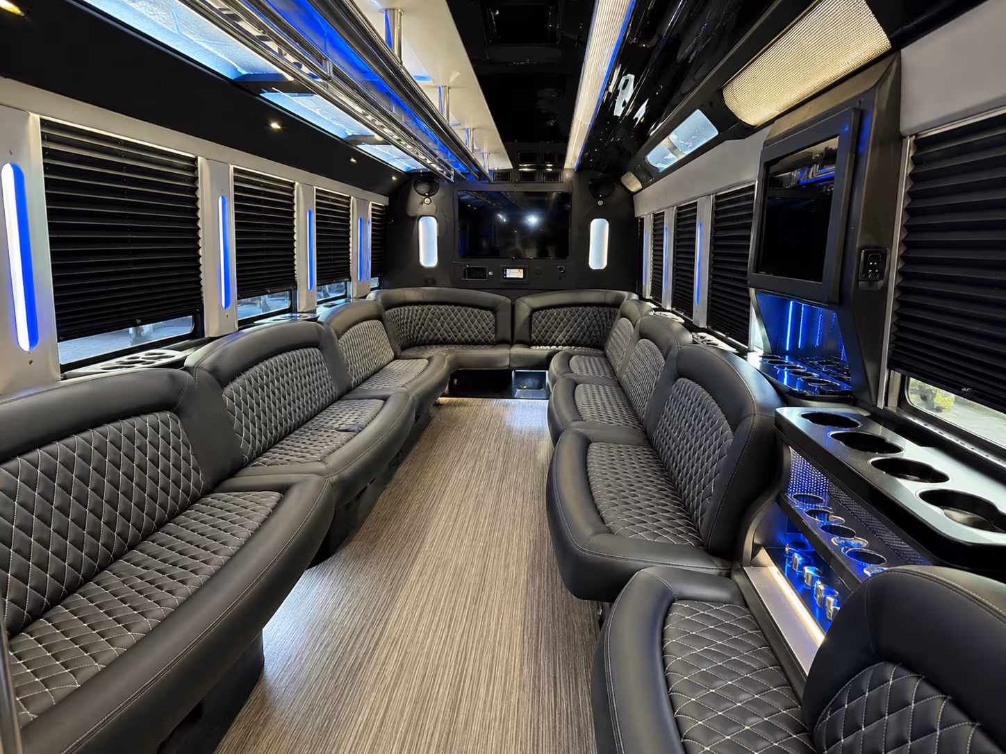 High Point Birthday, Sweet 16, & Quinceañera Transportation party bus interior
