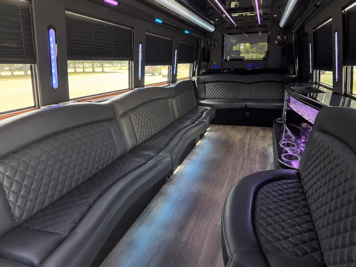 High Point Private Event Transportation party bus exterior