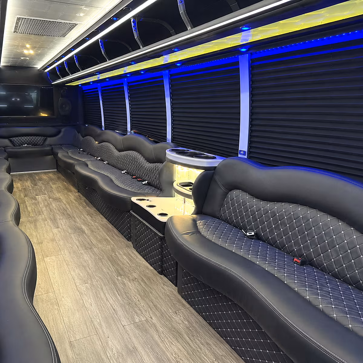 High Point Sporting Event Transportation party bus interior