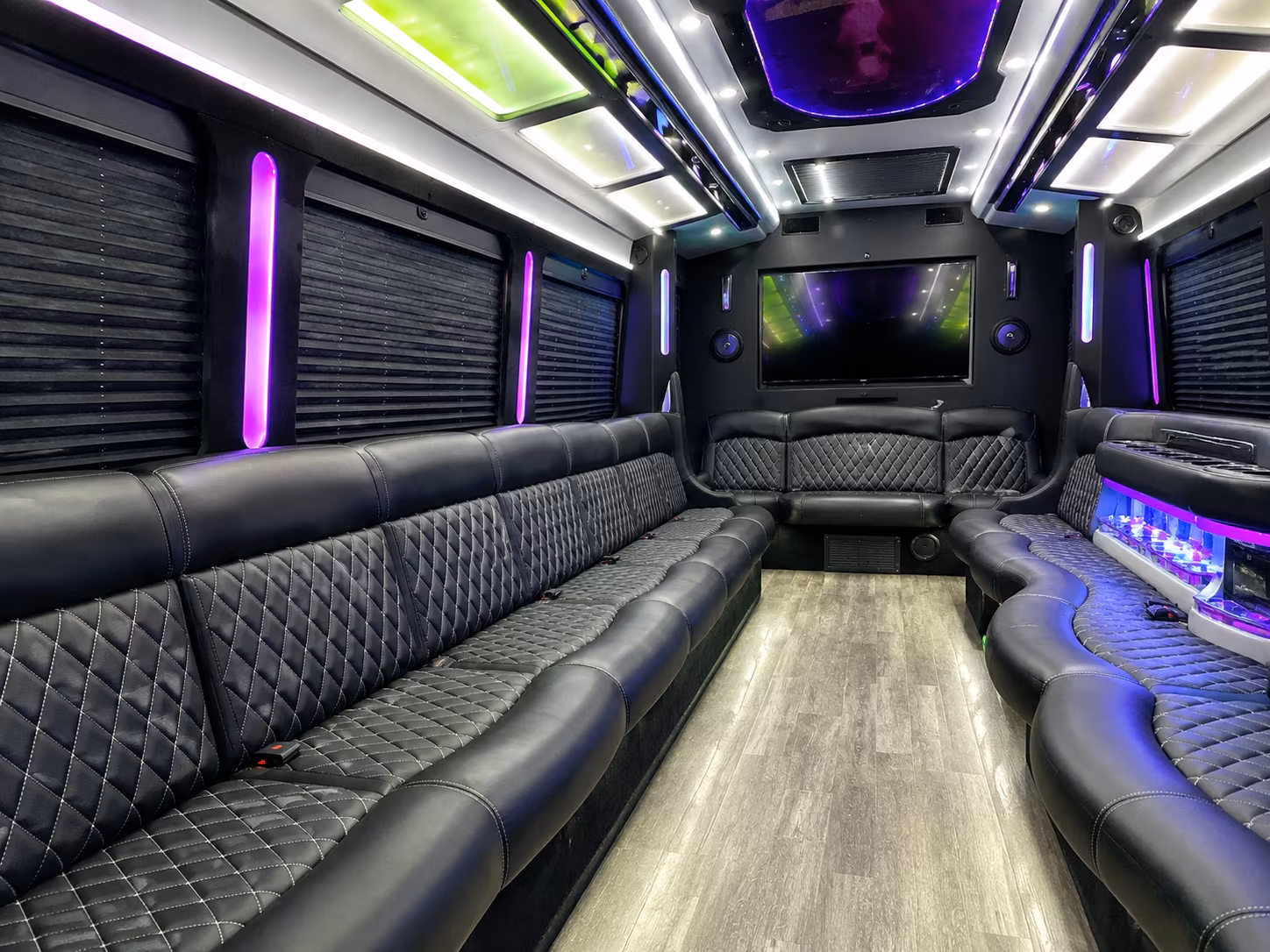 High Point Sporting Event Transportation party bus interior