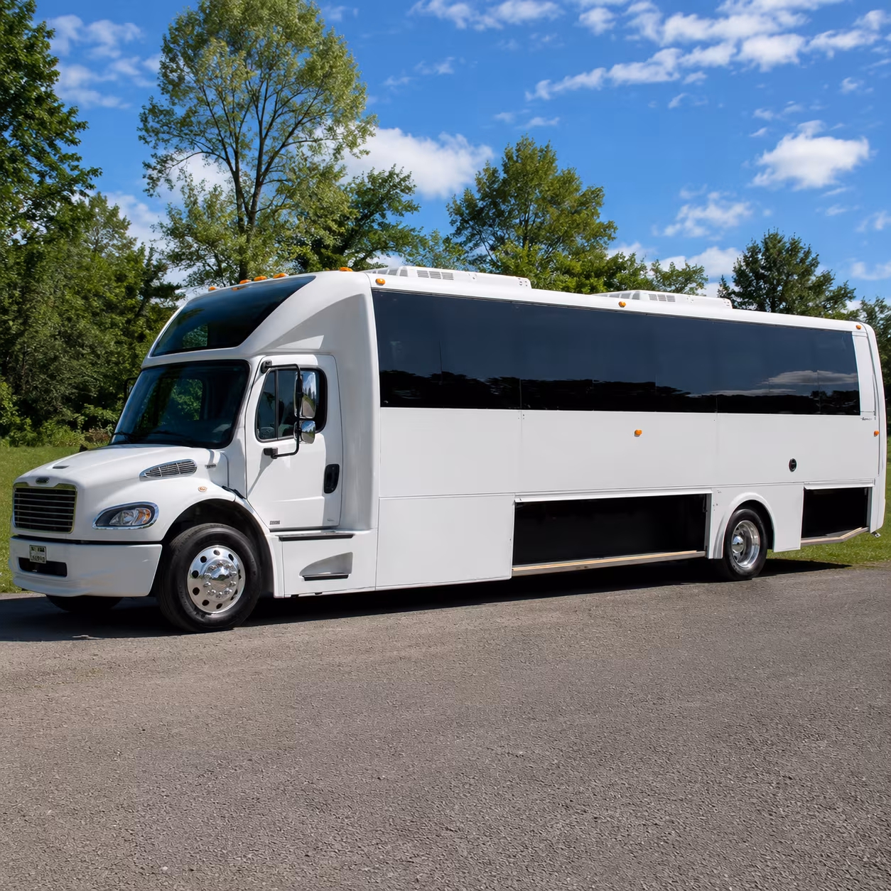 High Point Wedding Transportation party bus exterior