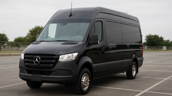 Exterior of Charter Bus Company Charlotte's 14 Passenger Sprinter Limousine in Charlotte