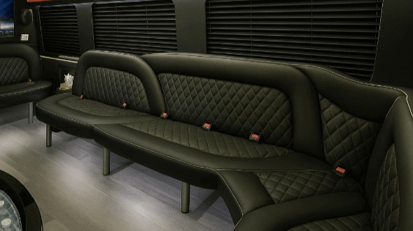 Interior of Charter Bus Company Huntersville's 18 Passenger Party Bus in Huntersville