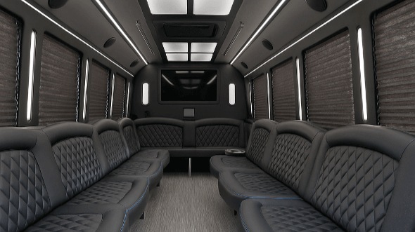 Interior of Charter Bus Company Kannapolis's 20 Passenger Party Bus in Kannapolis