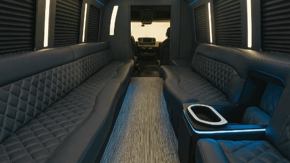 Interior of High Point Party Bus Company's 25 Passenger Party Bus in High Point