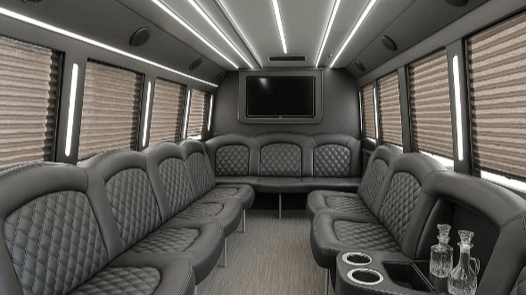 Interior of Charter Bus Company Huntersville's 25 Passenger Party Bus in Huntersville