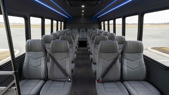 Interior of Charter Bus Company High Point's 28 Passenger Minibus in High Point