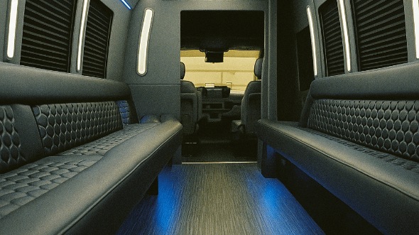 Interior of Charter Bus Company Kannapolis's 28 Passenger Party Bus in Kannapolis