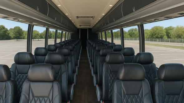 Interior of Charter Bus Company High Point's 40 Passenger Charter Bus in High Point