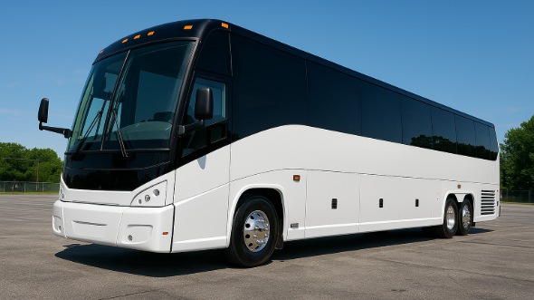 Exterior of Charter Bus Company Durham's 40 Passenger Party Bus in Durham