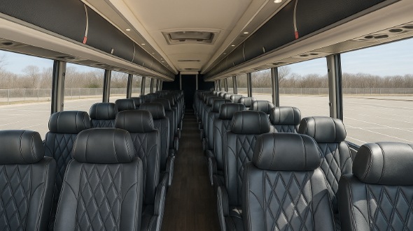 Interior of Charter Bus Company High Point's 44 Passenger Charter Bus in High Point