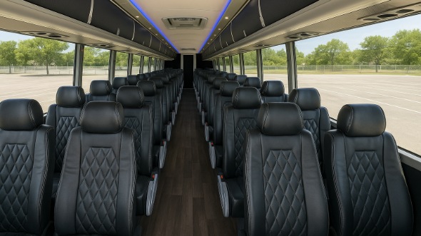 Interior of Charter Bus Company High Point's 45 Passenger Charter Bus in High Point