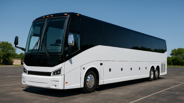 Exterior of Charter Bus Company High Point's 46 Passenger Charter Bus in High Point