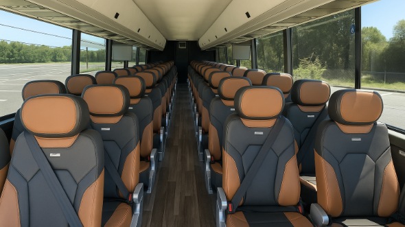 Interior of Charter Bus Company High Point's 46 Passenger Charter Bus in High Point