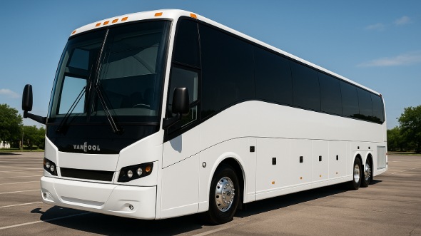 Exterior of Charter Bus Company High Point's 48 Passenger Charter Bus in High Point
