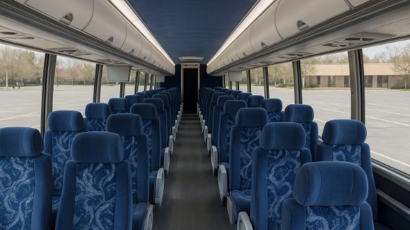 Interior of Charter Bus Company High Point's 54 Passenger Charter Bus in High Point