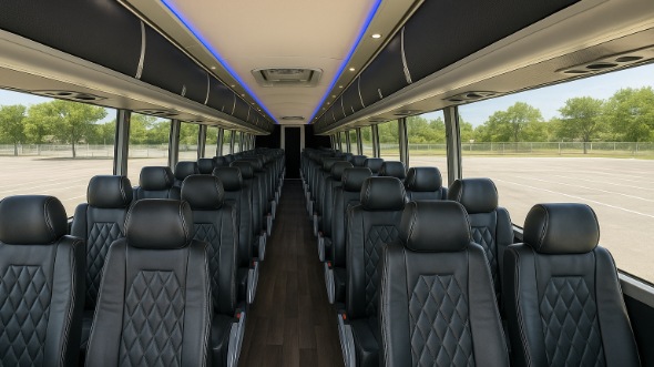 Interior of Charter Bus Company High Point's 55 Passenger Charter Bus in High Point