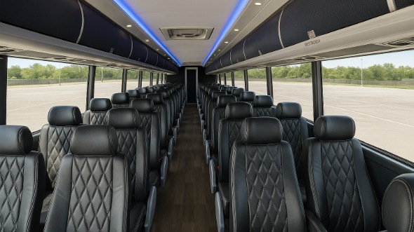 Interior of Charter Bus Company High Point's 56 Passenger Charter Bus in High Point