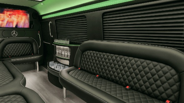 high point 14 passenger sprinter limousine interior