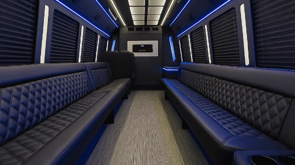 high point 20 passenger party bus interior